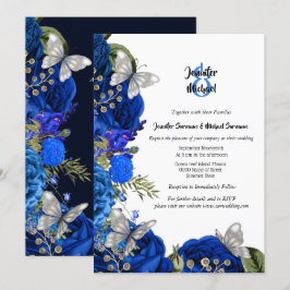 Königlich blaue Rose, Silberschmetterling-Peeling Einladung