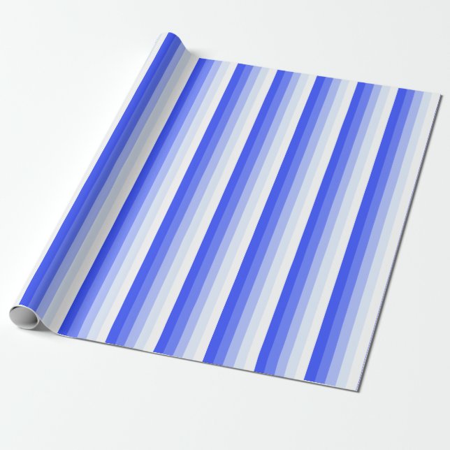 Königlich blaue Schattenstreifen Geschenkpapier (Ungerollt)