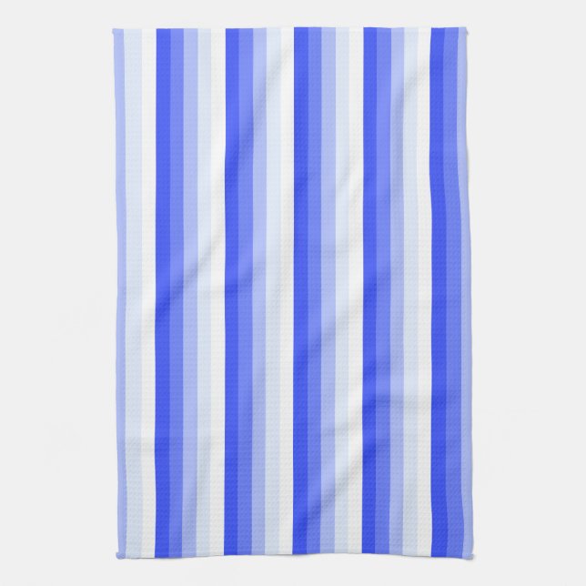 Königlich blaue Schattenstreifen Geschirrtuch (Vertikal)