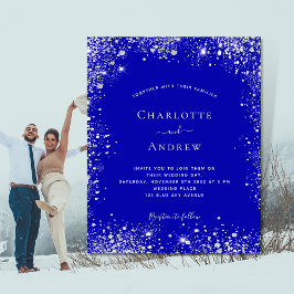 Königlich-blaue Silber-Einladung Flyer