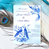Königlich blaue viktorianische Pfauenhochzeit einl