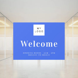 Königlich blaues Firmenlogo Begrüßung Fensteraufkleber