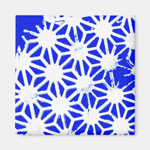 Königlich blaues geometrisches Muster Magnet