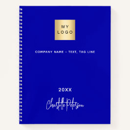 Königlich blaues Monogramm-Firmenlogo Notizbuch