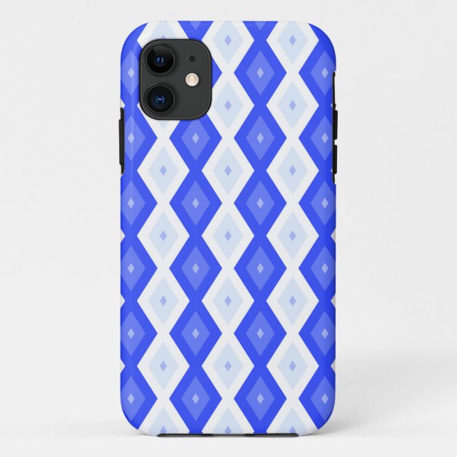 Königlich blaues Rautenmuster Case-Mate iPhone Hülle (Rückseite)