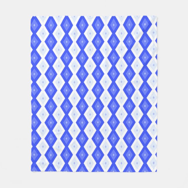 Königlich blaues Rautenmuster Fleecedecke (Vorderseite)
