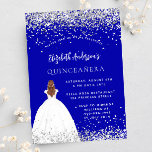 Königlich blaues silbernes Luxuskleid aus Quincean Einladung
