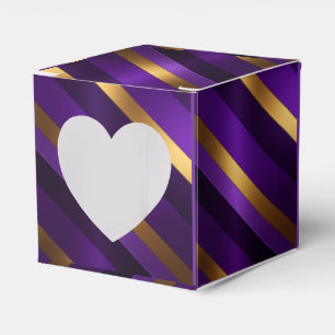 Königlich Deep Purple und Gold gestreift Geschenkschachtel