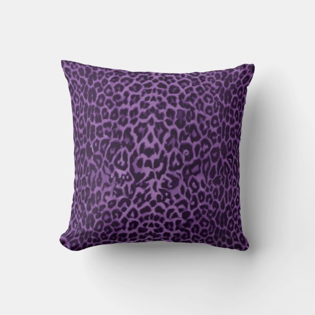 Königlich: Lila Leopardthrow-Kissen Kissen (Vorderseite)