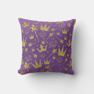 Königlich Lila und Gold Glitter Mädchen Prinzessin Kissen