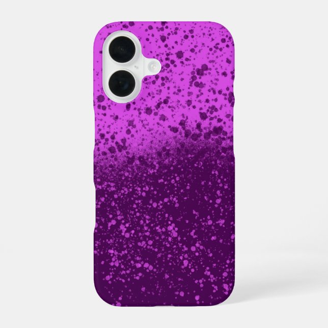 Königlich violetter monochromer Spritzer iPhone 16 Hülle (Rückseite)