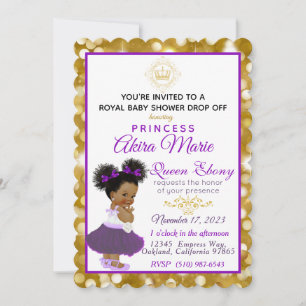 Königliche Afrikanische Prinzessin Lila Gold Glitt Einladung