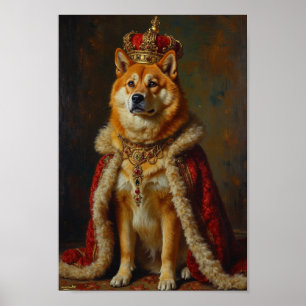 Königliche Akita-Porträtkunst – Regale Japan Poster