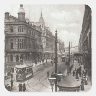 Königliche Allee, Belfast, c.1900 Quadratischer Aufkleber