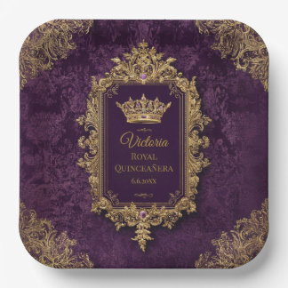Königliche Amethyst Quinceañera, individuell Pappteller