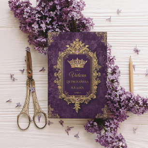 Königliche Amethyst Quinceañera, maßgeschneidert Postkarte
