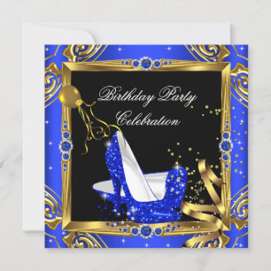 Königliche Blaue Glitzer High Heel Schuhe Gold Sch Einladung