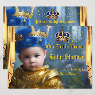 Königliche Blaue Goldene Kronen-Vorhänge Prinz Bab Einladung