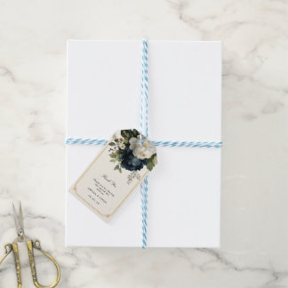 Königliche Blaue Pfingstrosen-Hochzeit mit goldene Geschenkanhänger