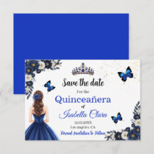 Königliche Blaue Schmetterling Quinceañera Save-th