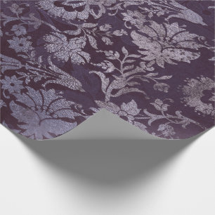 Königliche Damastgrunge-lila Pflaumen-graues Mit Geschenkpapier