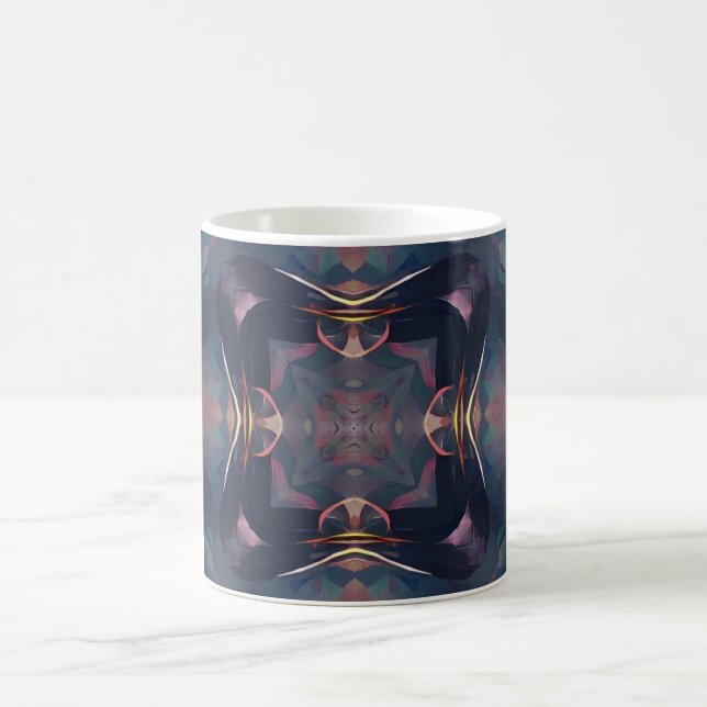 Königliche dunkle Fantasie geometrische abstrakte  Kaffeetasse (Mittel)