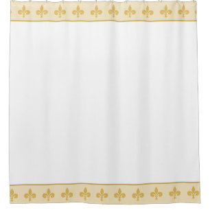 Königliche Fleur de lis, goldene Lilienblüten Duschvorhang