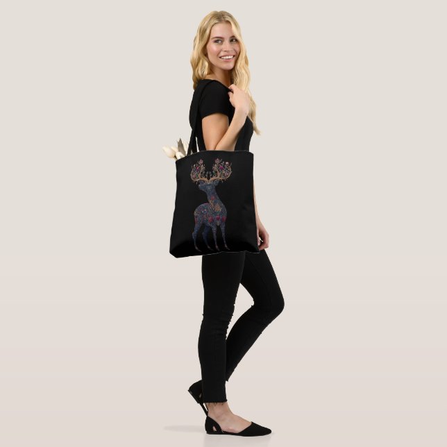 Königliche florale kosmische Hirsch  Tasche (Am Model)