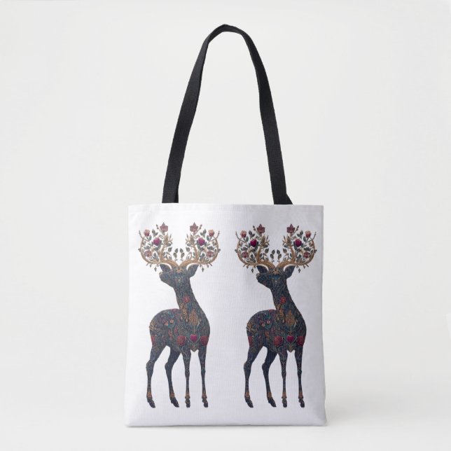 Königliche florale kosmische Hirsch  Tasche (Vorderseite)