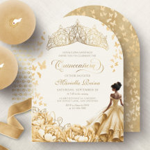 Königliche gelbe Goldkrone Floral Quinceanera