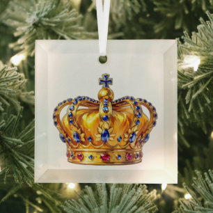 Königliche goldene Krone Ornament Aus Glas