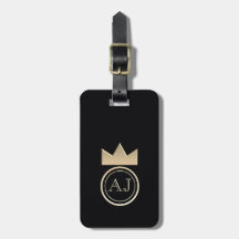 Königliche Goldkronenmonogramm Schwarze Rücksendea