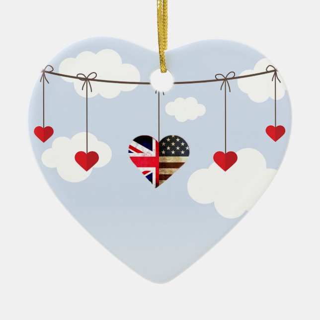 Königliche Herzen der Hochzeit Briten und der Keramikornament (Vorne)