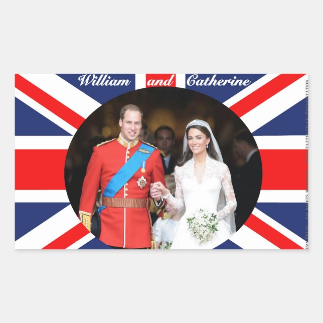 Königliche Hochzeit 14 Rechteckiger Aufkleber (Vorderseite)