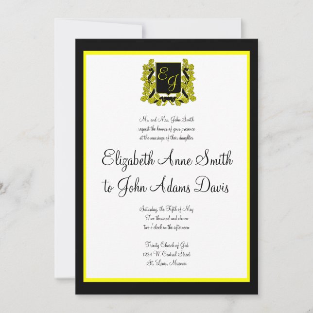 Königliche Hochzeit Einladung Black and Gold (Vorderseite)