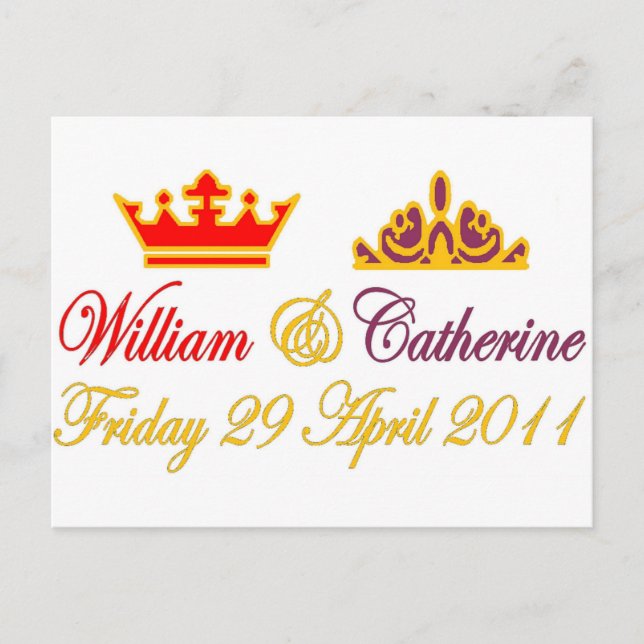 Königliche Hochzeit Williams und Catherine Postkarte (Vorderseite)