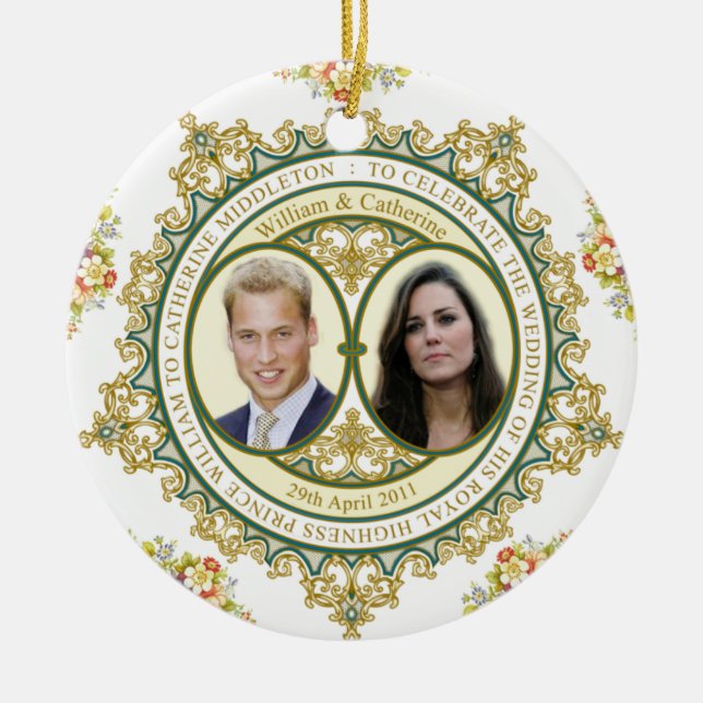 Königliche Hochzeits-Verzierung Keramik Ornament (Vorne)