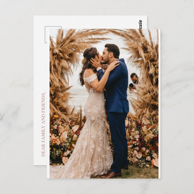 Königliche Hochzeitseinladung Postkarte (Vorne/Hinten)