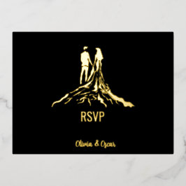 Königliche Hochzeitskarte Foil Rsvp Folie Einladungspostkarte