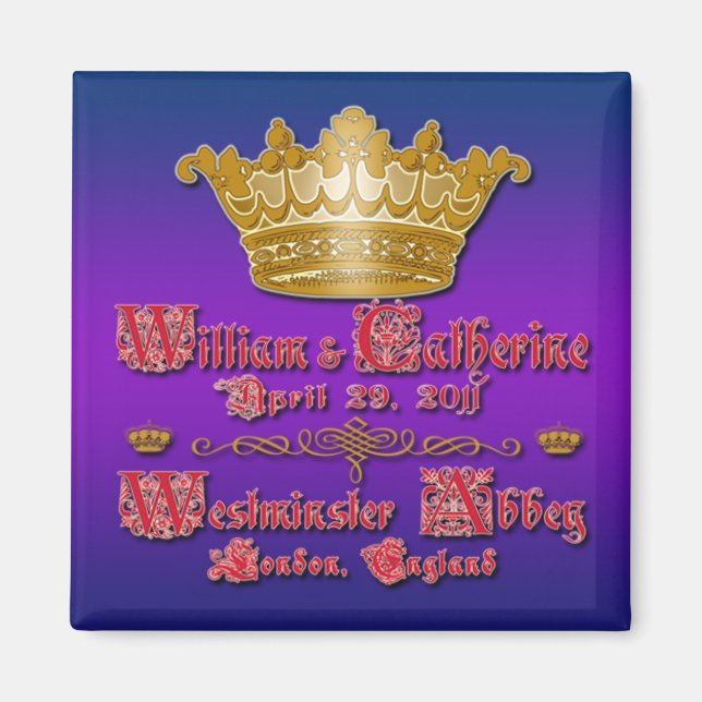 Königliche Hochzeitsmagnete für Gastgeschenke Magnet (Vorne)