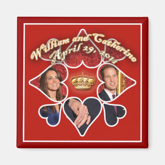 Königliche Hochzeitsmagnete für Gastgeschenke Magnet (Vorne)