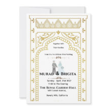Königliche indische Hochzeitseinladung – Gold Desi