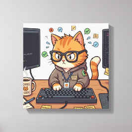 Königliche Katze auf Stretchleinwand | Elegante Ka Leinwanddruck