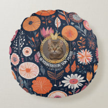 Königliche Katze Dunkle Navy-Blumen Aristokraten-M
