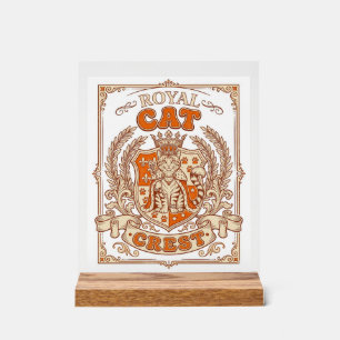 Königliche Katzenschopf Katzen Heraldik Wappen Vin Acrylschild