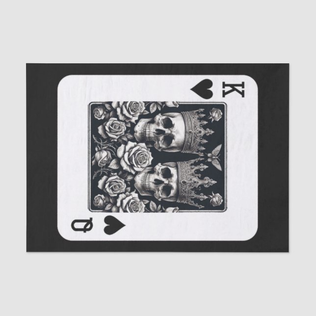 Königliche Königin & Königin der Herzen Skulls & R Seidenpapier (Vorderseite)