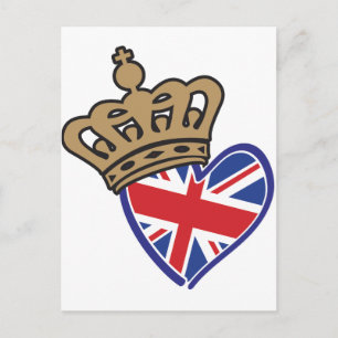 Königliche Krone UK Herzflagge Postkarte