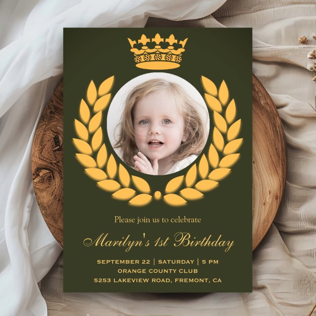 Königliche Kronprinzessin Erster Geburtstag Einlad Einladung (Von Creator hochgeladen)