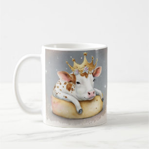 Königliche Kuh träumt auf dem Käsethrone Kaffeetasse