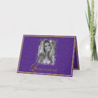 Königliche lila Blumenreben mit Foto quinceanera